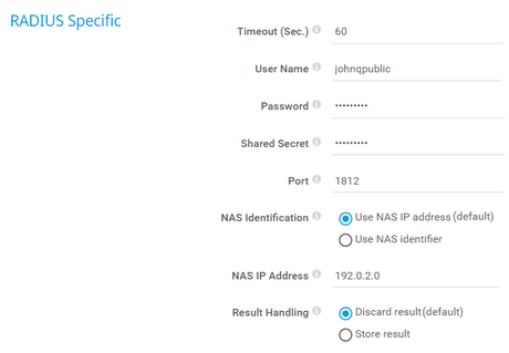RADIUS Specific RADIUS Specific